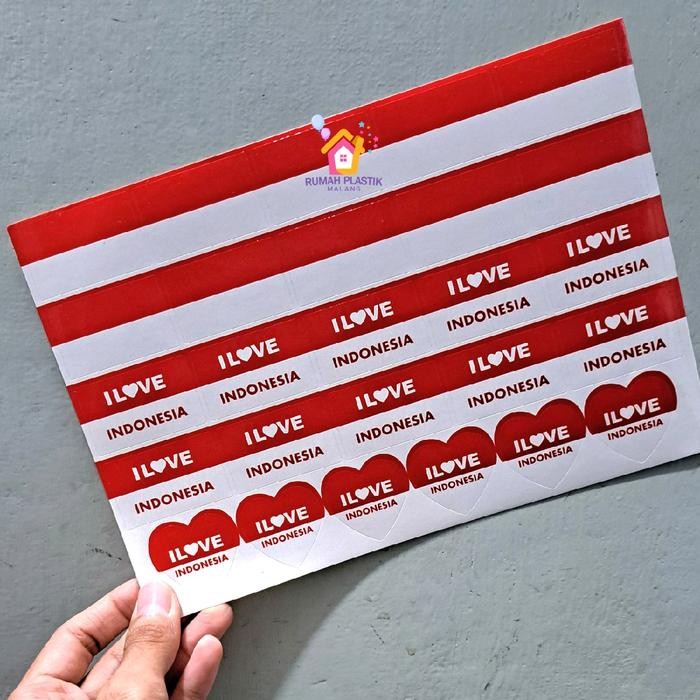 

(Allthebest) 1 lembar isi 25 sticker pipi merah putih sudah di cutting siap pakai aksesoris foto hut