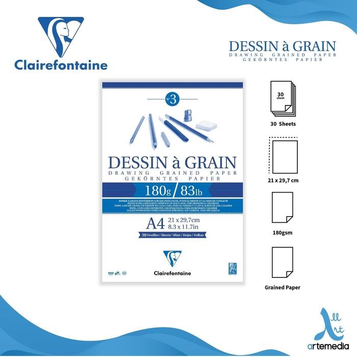 

Buku Sketsa Clairefontaine A4 Dessin a Grain Drawing Paper Sketch Pad
