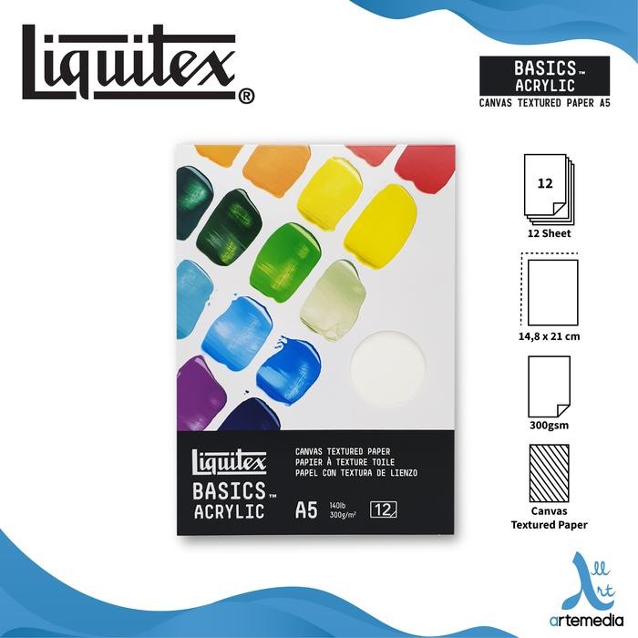 

Kertas Gambar Liquitex Basics A5 Canvas Texture Acrylic Paper Pad