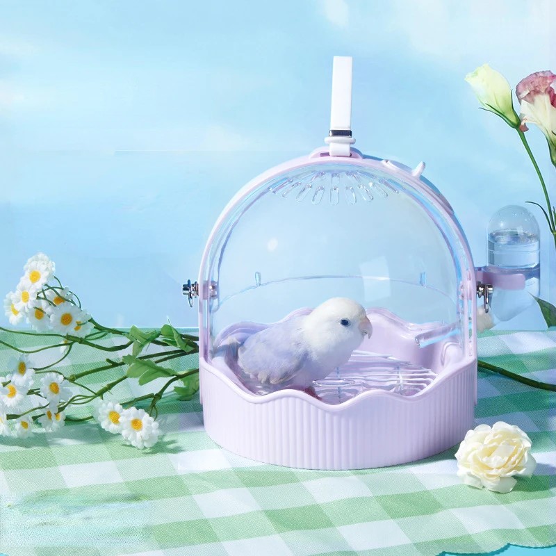 Colorful Small Pet Cage Portable Parrot Cage Outdoor Traveling Bird Cage with 60ml Water Bottle& Sta