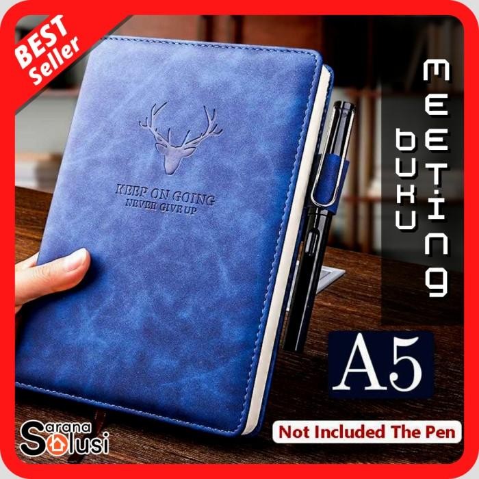 

I77W Buku Catatan Notebook A5 Cover Kulit Catatan Agenda Kerja Meeting