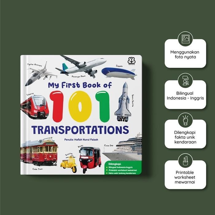 

[Mizan] Buku My First Book Of 101 Transportations (Boardbook) Bilingual