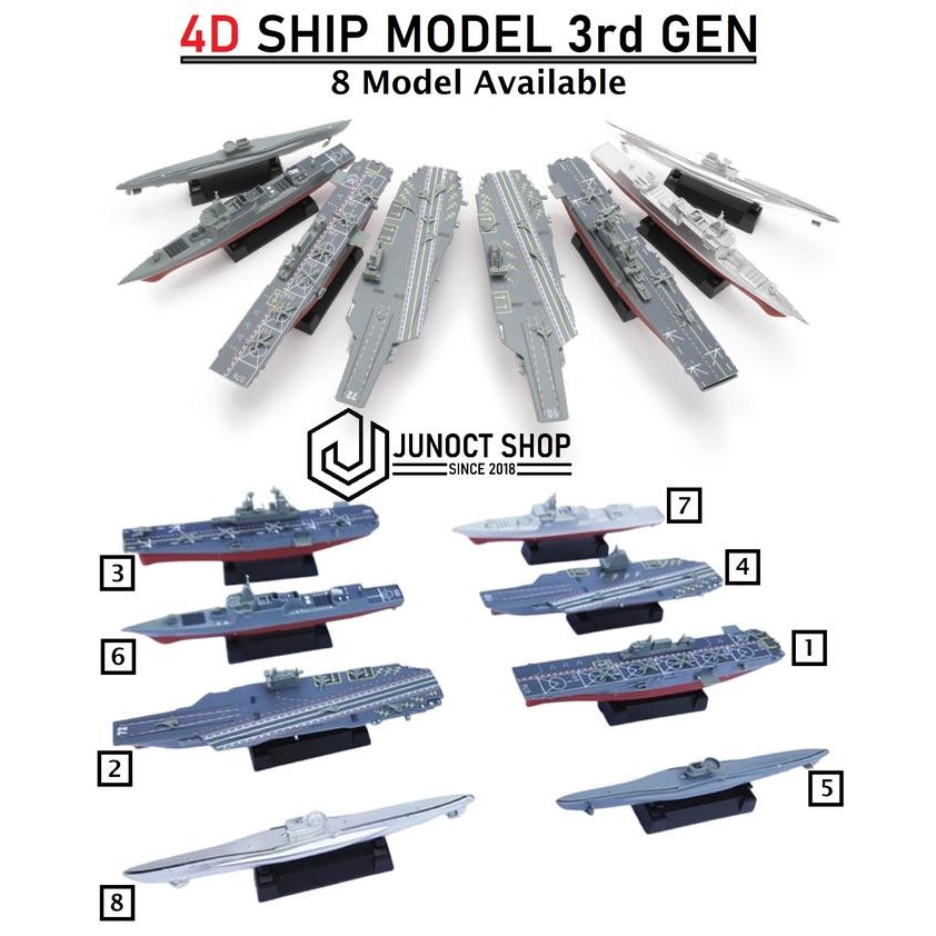 Model Kit Kapal Perang 4D 3rd Gen Angkatan Laut Marine Plastik Mainan