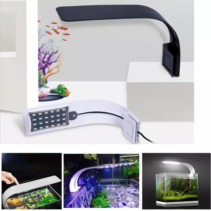 Lampu Akuarium Led Super Tipis Lampu Sorot Aquarium Aquascape Jepit