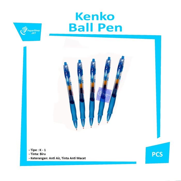 

X689 Kenko - Pulpen Varian Pena Gel Pen K1 0.5 Mm Hitam Dan Biru - Lusin