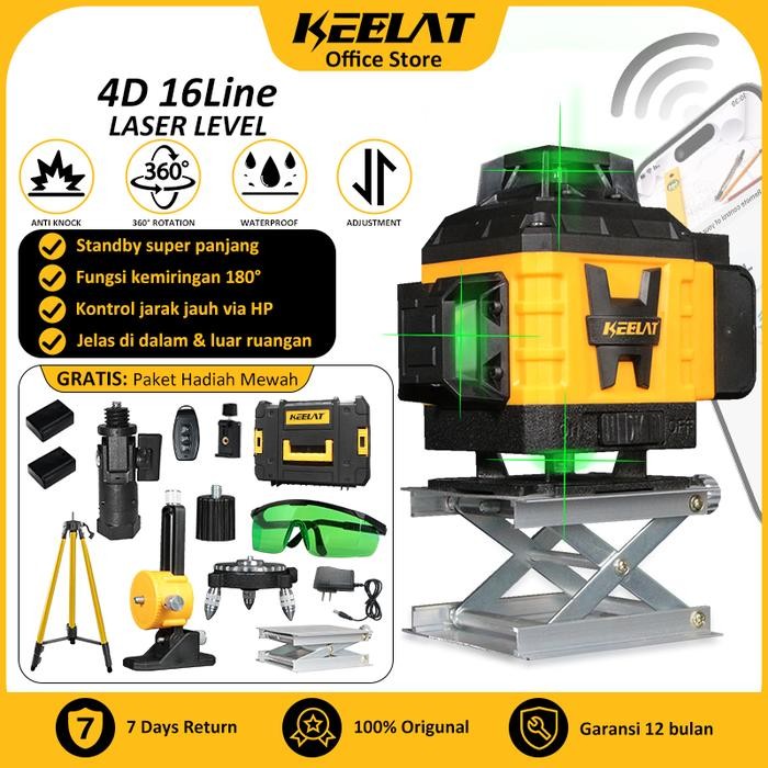

X689 Keelat-Kll0001 Laser Level 4D 16Lines/12Lines Adjustable 360 Rotary Cross Auto