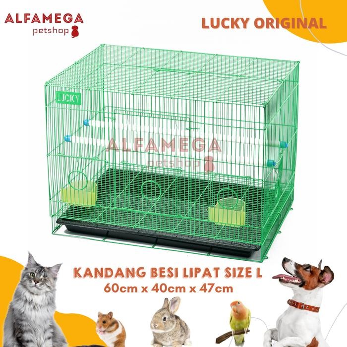 KANDANG UMBARAN BESI LIPAT SIZE L 60x50x44 BURUNG PLECI LOVEBIRD LUCKY