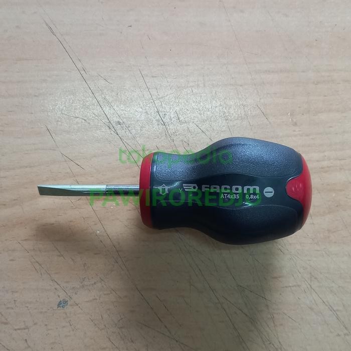 Promo Facom Flat Stubby Screwdriver (-) 4X35 Obeng Facom 4X35