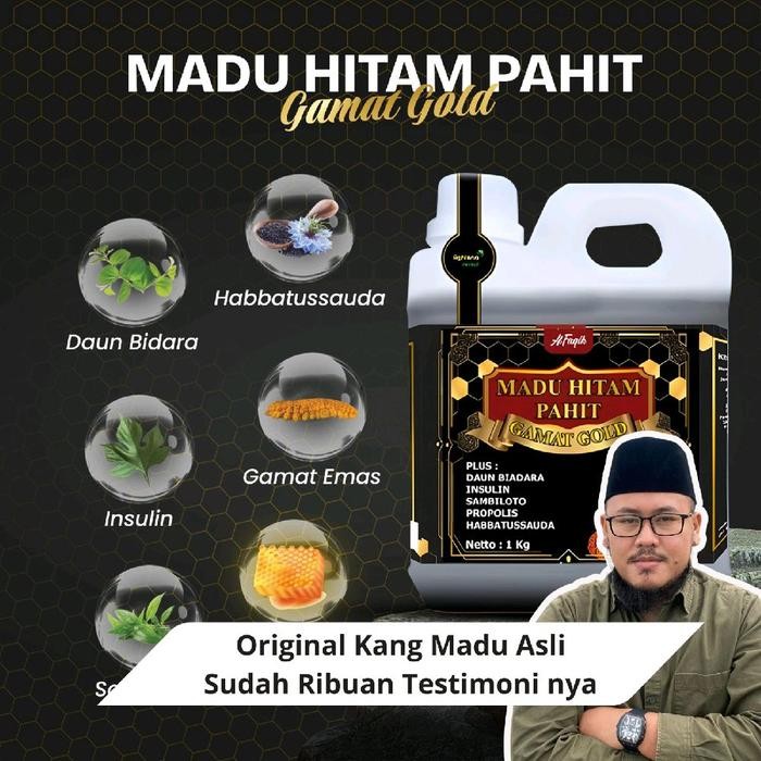 

Madu Hitam Pahit Al Faqih 1 Kg Insulin Gamat Daun Bidara Sambiloto Propolis Habbatusauda Honey