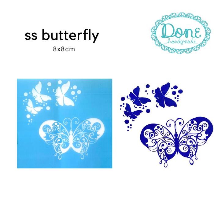 

Silk screen lembar tekstur clay tool stencil alat clay motif kupu kupu