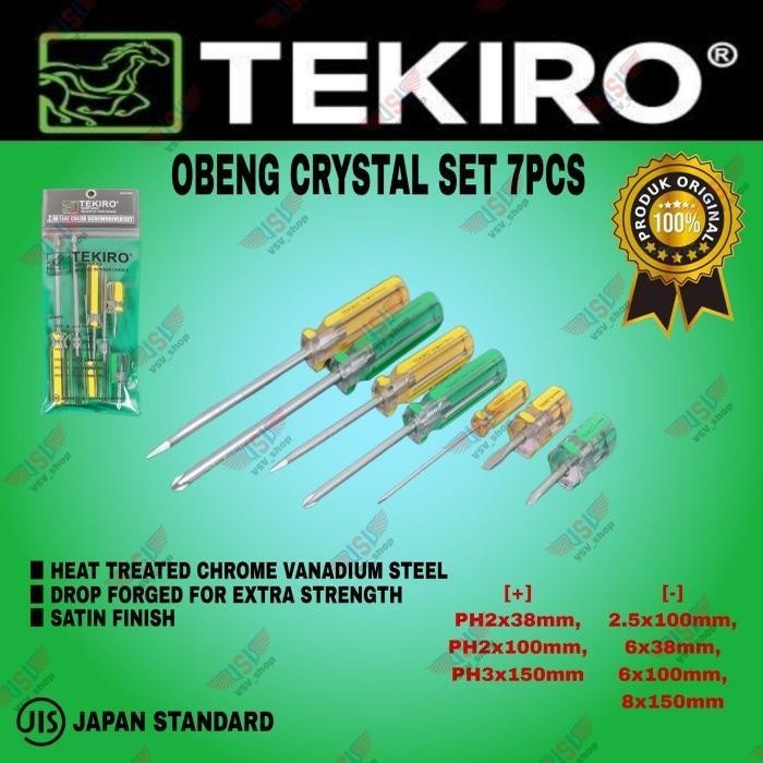 Diskon Tekiro Obeng Crystal Set 7Pc / Obeng Set 7Pc Kristal/ Obeng Kristal