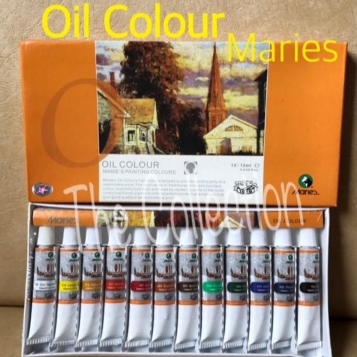 

Cat Minyak Maries Oil Colours 12 Warna