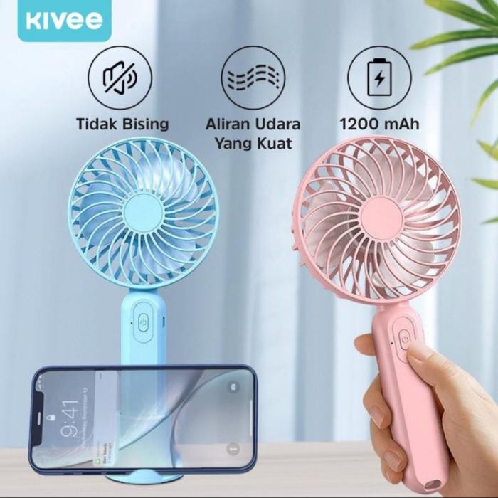 55Q8 Kivee Kipas Angin Mini Portable 1200Mah Kipas Angin Bisu Mini