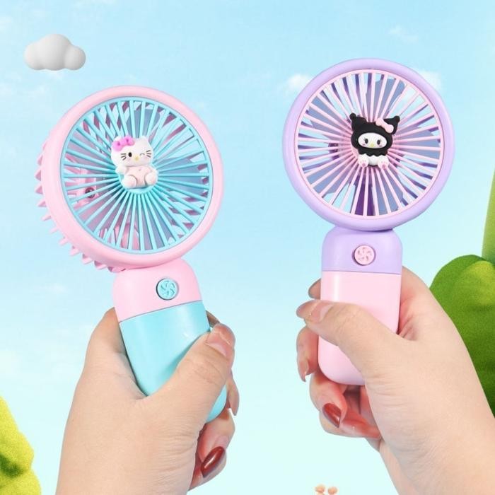 55Q8 Terbaru Kipas Angin Mini Portabel Sanrio Sx-117 Di Cas Mini Fan Gengam Duduk Stand
