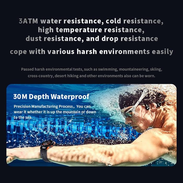 SKMEI B73 Smartwatch Pelacakan Kesehatan Layar AOD Smartwatch jam tangan militer heart monitoring