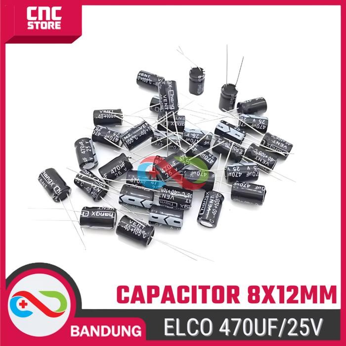 

CAPACITOR ELECTROLYTIC ELCO 470UF 25V KAPASITOR ELEKTROLIT 470UF UNTUK PROYEK ELEKTRONIK