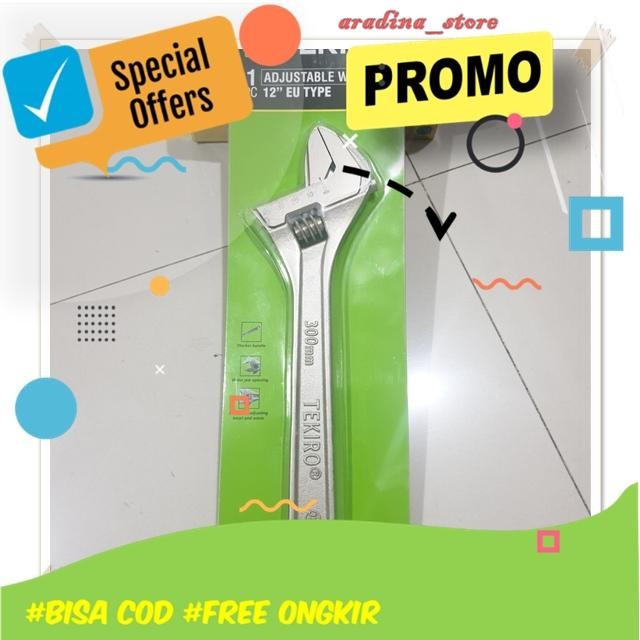 Cuci Gudang Kunci Inggris Tekiro 12 Inch Konci Inggris Serbaguna Multifungsi Ori
