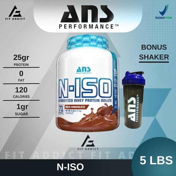 ANS N ISO N-ISO 5 LBS LB 5LBS 5LB WHEY PROTEIN ISOLATE HYDROLIZED NISO