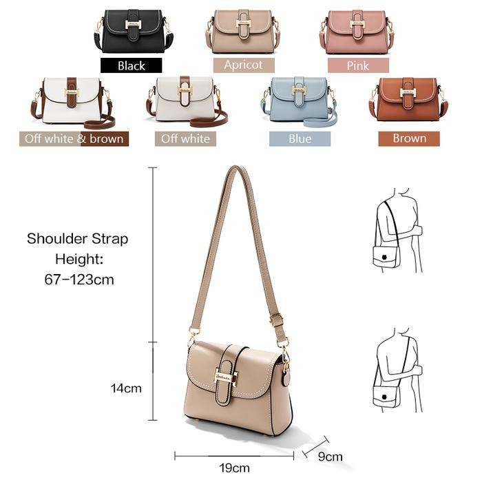 [Harley Bag] BOSTANTEN Tas Selempang Wanita Tas Bahu Wanita Kasual Kulit Sintetis Coklat Putih