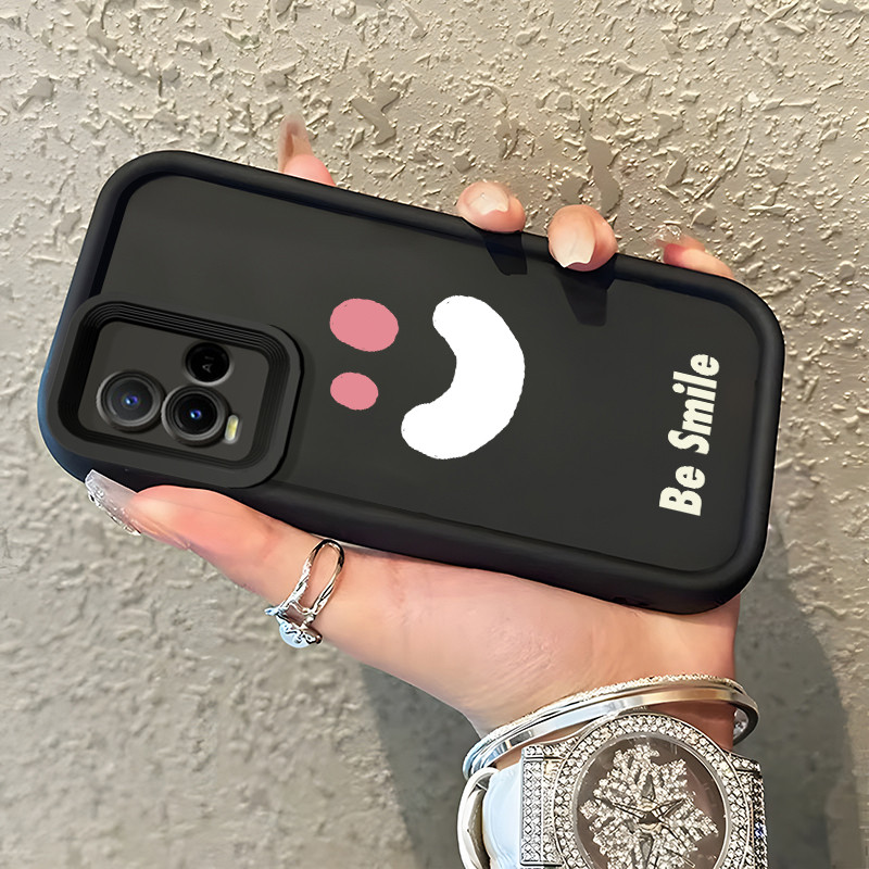 Casing Hp VIVO Y21 Y21s Y21T Y21E Y21A Y21G Y33T Y33s Case Casing tas emosi senyum pola HP Kasing Si