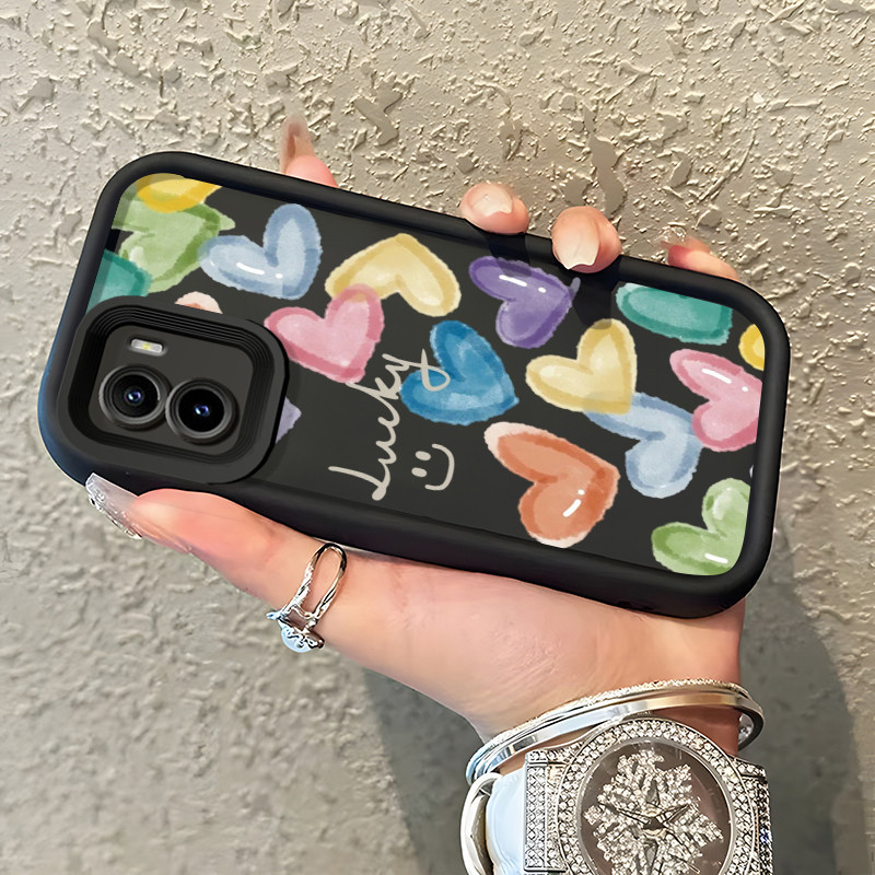 Casing Hp VIVO Y15S Y15A Y15C Y01 Case Casing Graffiti Emoji Tas pola HP Kasing Silikon Softcase mat