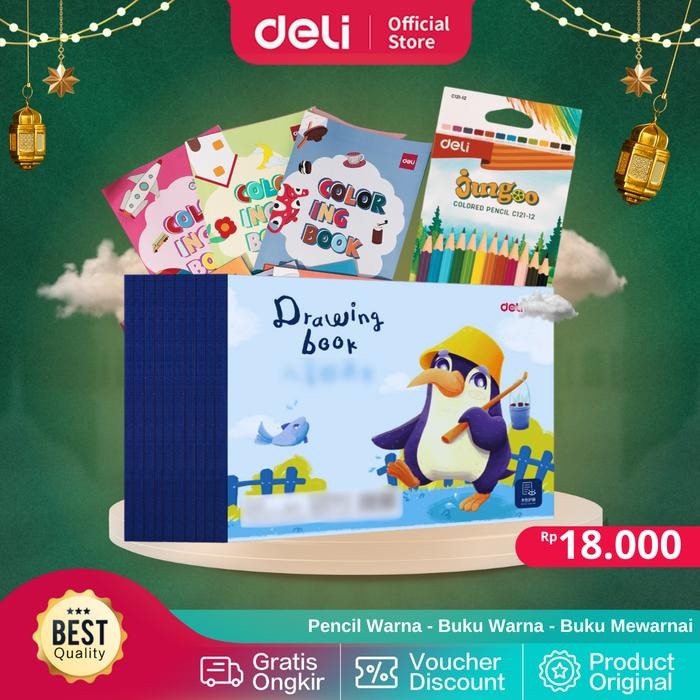 

SARI [Paket Thr Deli] Deli Combo Pencil Warna + Buku Gambar Free Buku Mewarnai/Pencil