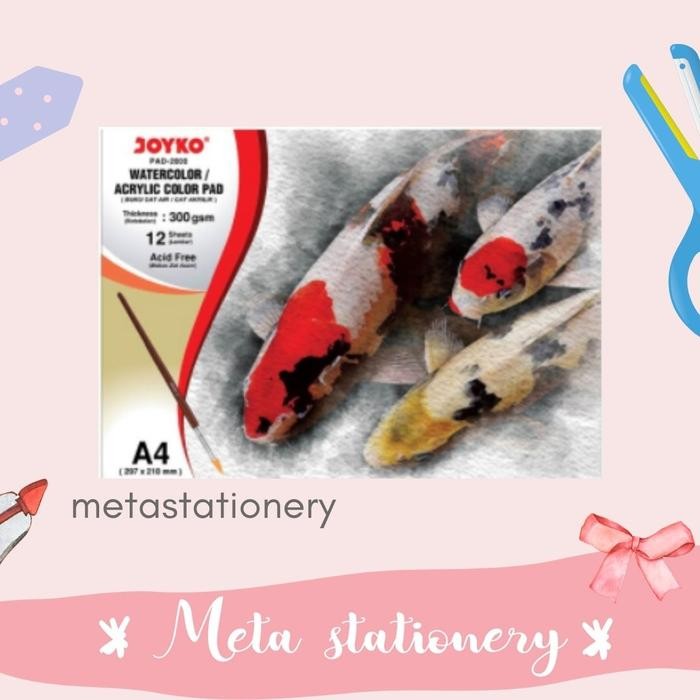 

SARI Watercolor Pad Buku Cat Air Akrilik Joyko Pad-2000 A4 300 Gsm 12 Sheet