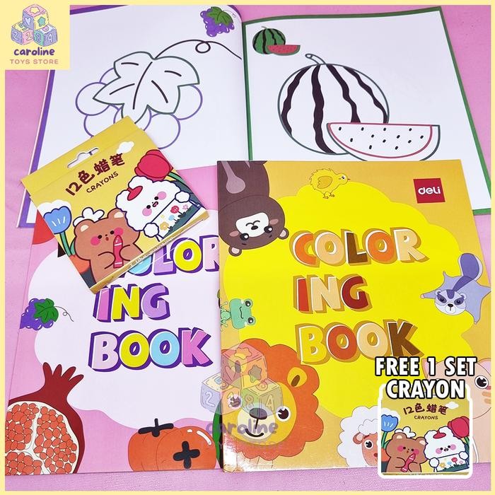

SARI Buku Mewarnai Anak 2-5 Tahun Isi 2 Buku Tema Buah Dan Hewan