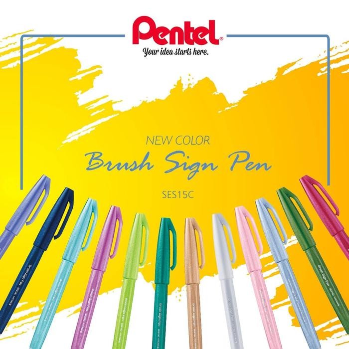 

SARI Pentel Brush Sign Pen New Edition Pastel Color