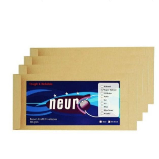 

5WUM Amplop Coklat Ukuran Super Kabinet Neuro ( 14 X27 Cm ) Per Pak