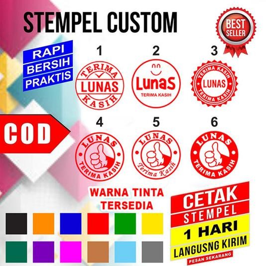 

5WUM Stempel Lunas Otomatis Tanpa Bantalan Ukuran Diameter 2,3Cm