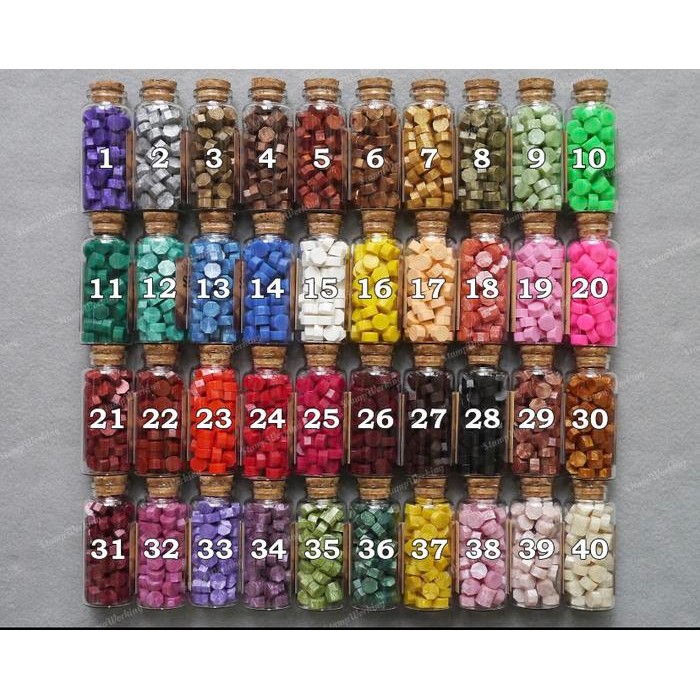 

5WUM Seal Wax Beads Bottle Glass Isi 55 Beads / Bottle