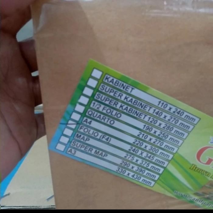 

SARI Amplop Coklat Gand 80 Gr Ukuran Folio 240 Mm X 345 Mm