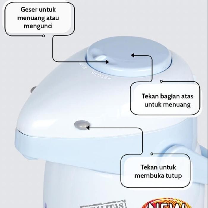 Termos Air Panas Pompa Lion Star 2 Liter/Termos Air Panas Pencet Lion Star 2 Liter/Thermos Air Panas