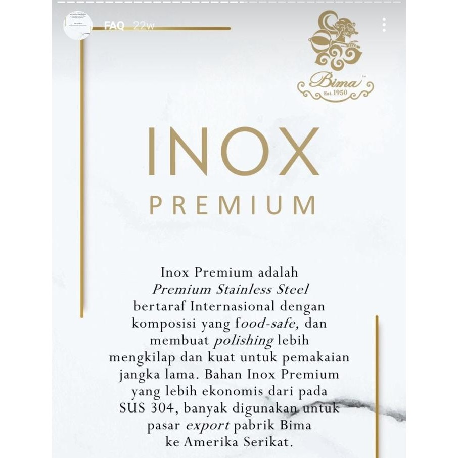 Bima Heritance Pro-Lite Fry Pan 26Cm Bp121826, Inox Premium Stainless Steel Frying Pan Penggorengan