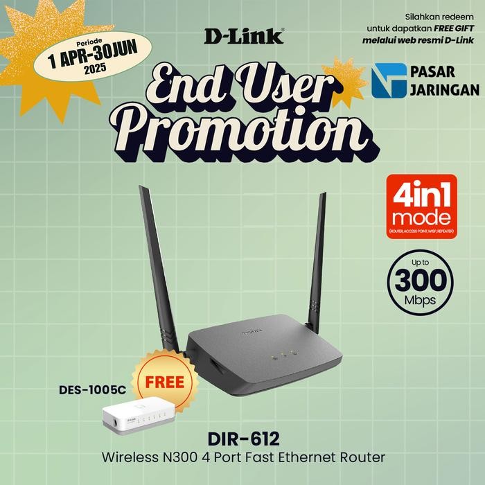 DLINK DIR-612 DIR 612 Wireless N300 Router 300Mbps WIFI ROUTER