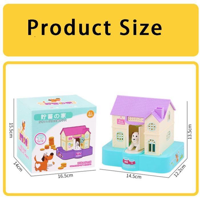 Dog House Piggy Bank Celengan Koin Bentuk Rumah Anjing Mainan Coin