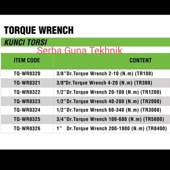 Limited Kunci Torsi 1" ( 200 - 1000 ) Tr8400 Tekiro Torque Wrench Tr 8400