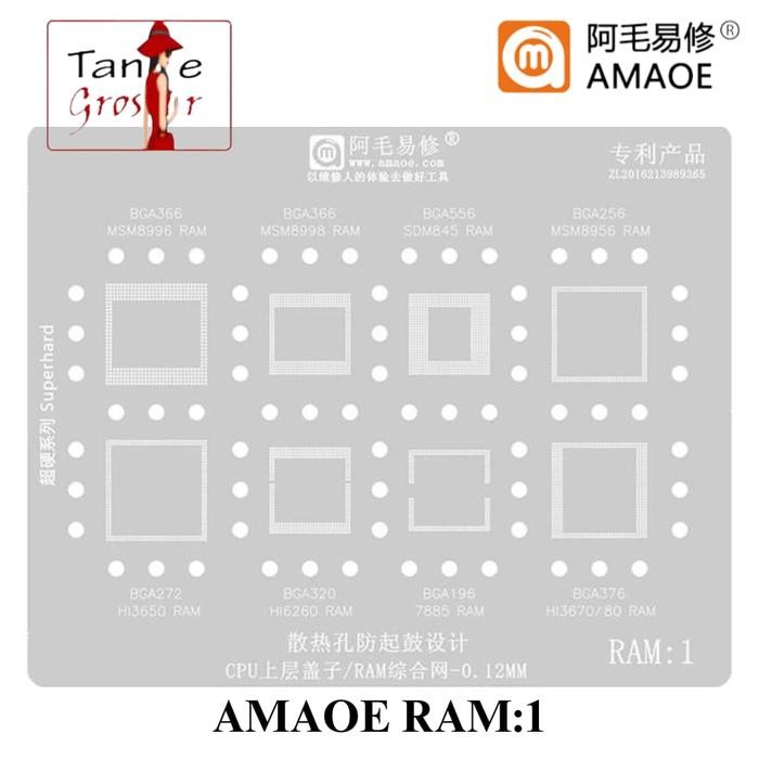 PLAT AMAOE RAM1 CETAKAN IC BGA CPU RAM MSM8996 BGA366 SDM845 BGA556