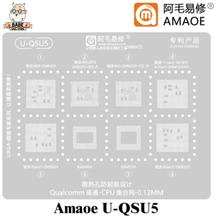 PLAT AMAOE U-QSU5 PLAT CETAKAN IC CPU QUALCOMM SM8450 SM8250 SM8350