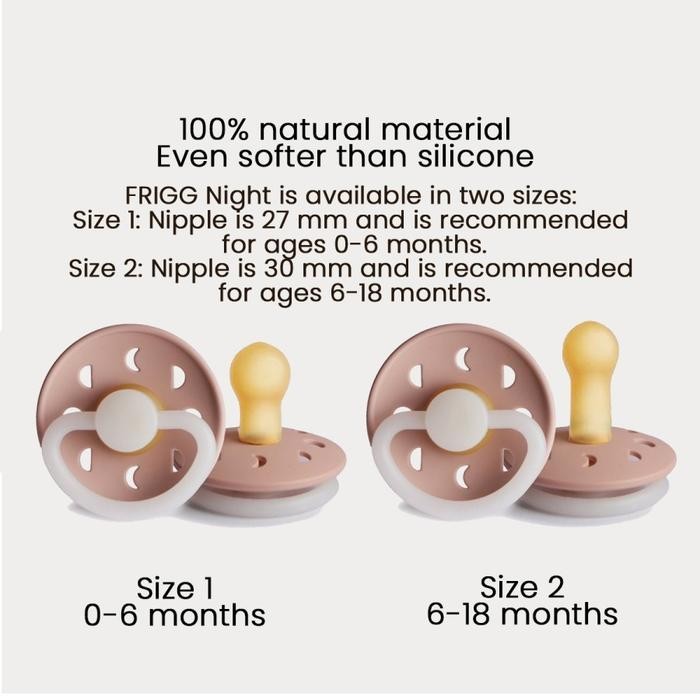 Frigg Pacifier Moon Natural Rubber Pacifier / Moon Phase Silicone Paci Empeng Bayi