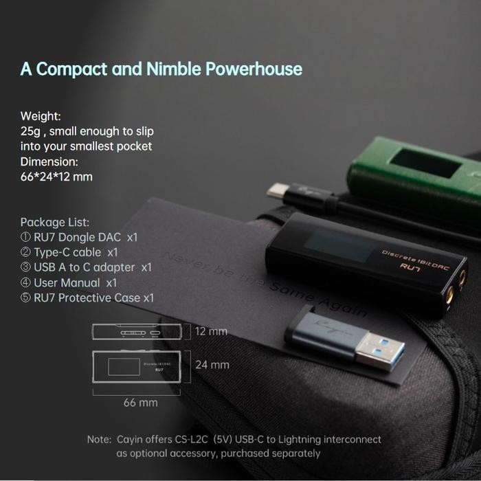 CAYIN RU7 / RU-7 / RU 7 PORTABLE USB DAC DONGLE