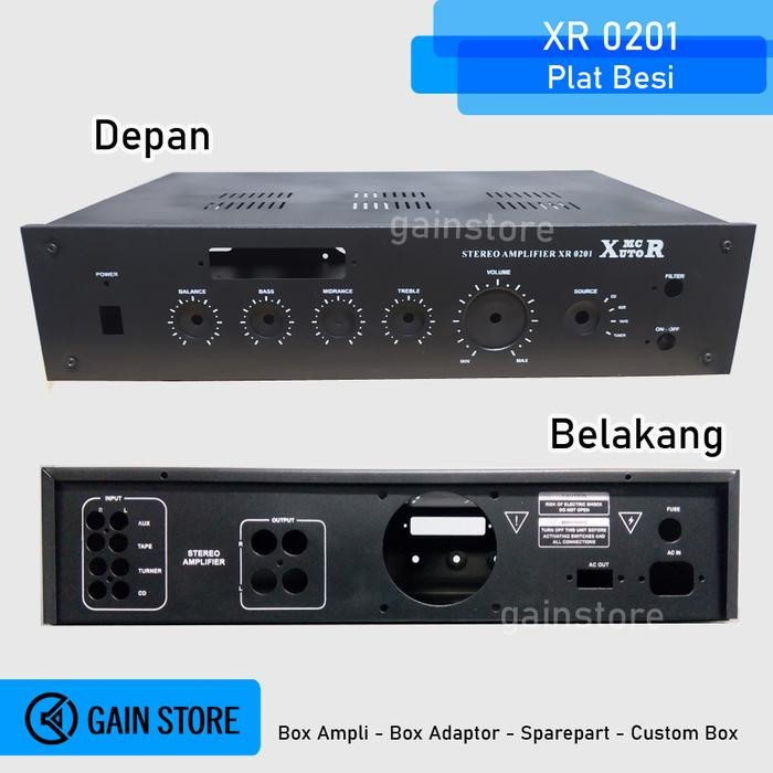 BOX AMPLI AMPLIFIER XR XUTOR 0201 USB/NON USB PLAT BESI TEBAL
