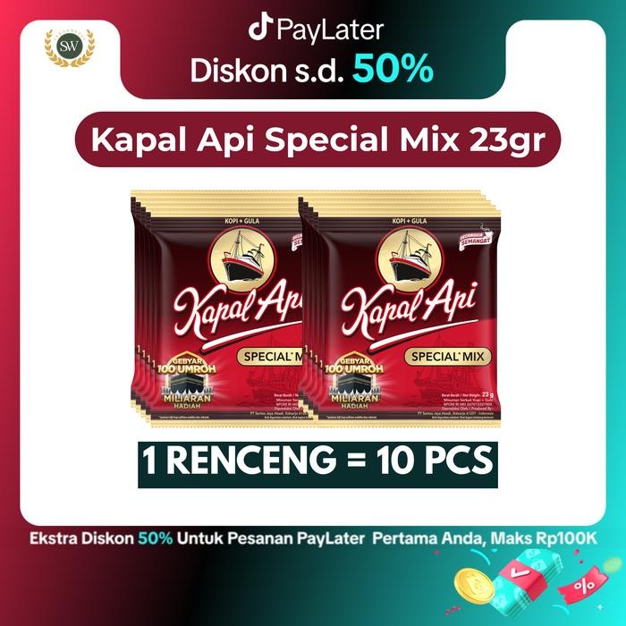 

KOPI KAPAL API SPECIAL MIX - PER Renceng (10 x 23gr) kopi hitam plus gula coffee luwak