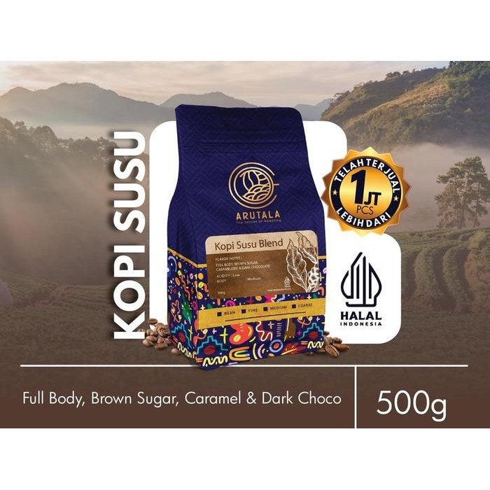 

ROASTING KOPI Susu Blend Kekinian Coffee Kopi Bubuk Kopi Giling Biji Kopi 500 gram (Arutala)