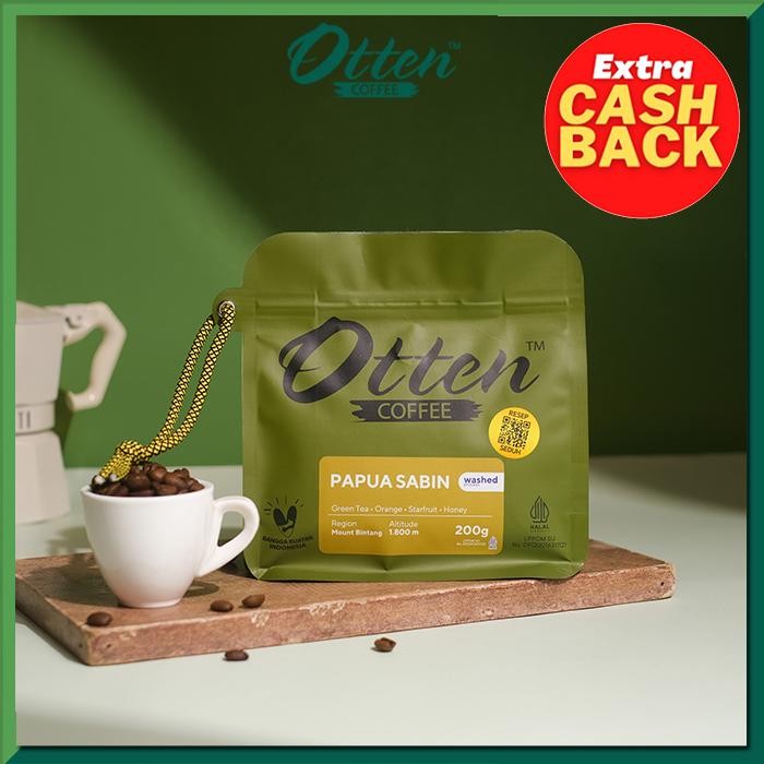

Kopi Arabica Papua Sabin 200g - Biji / Bubuk Kopi Otten Coffee