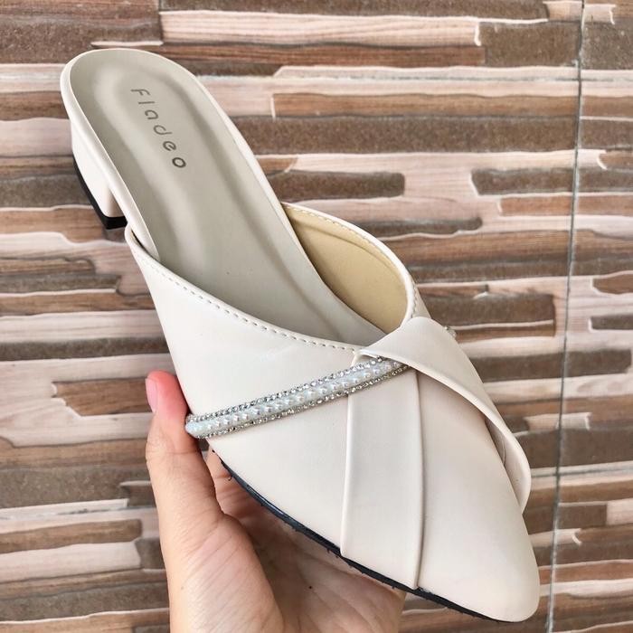 sis Sandal Selop Heels Wanita Fladeo BL Sendal Pesta Hak 3cm