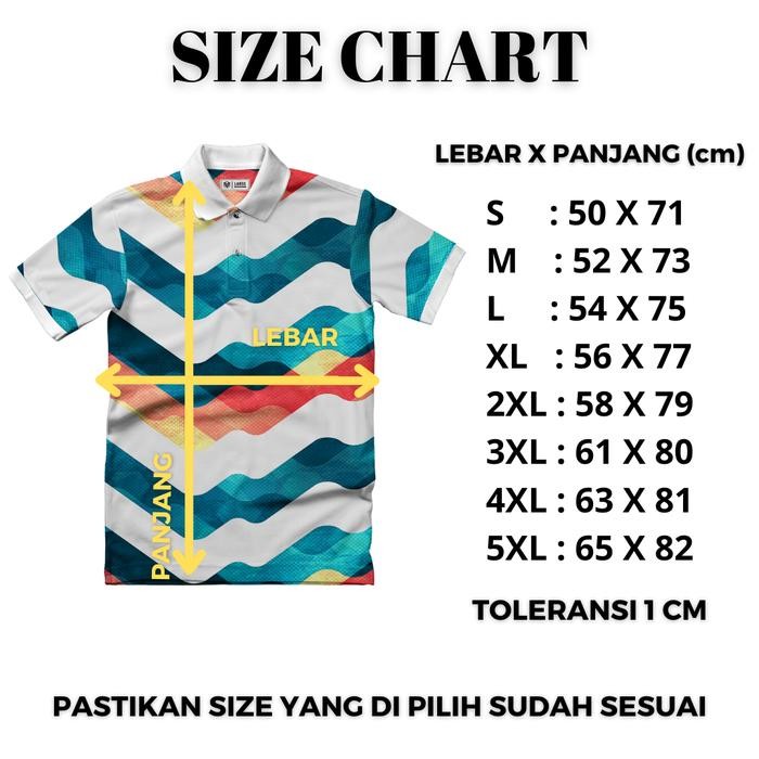 VISTULA Kaos Polo Wangki Printing - Ocean Waves