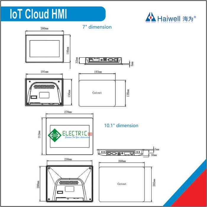 B7H-W HAIWELL, IOT CLOUD HMI 7 INCH + WIFI HD RESOLUTION 1024X600 ORIGINAL QUALITY