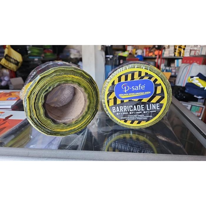 

Police Safety Line Kuning Hitam / Garis Polisi 3 3" Inchi X 300 Meter
